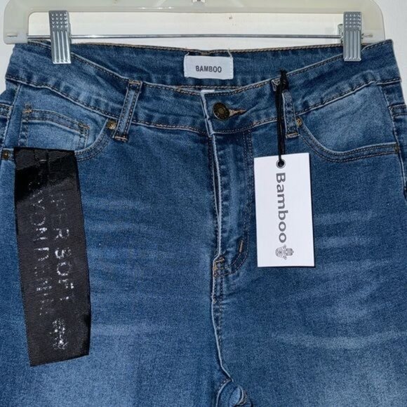 Bamboo Womens Flare Jeans Size 11 Blue Denim - Picture 2 of 11